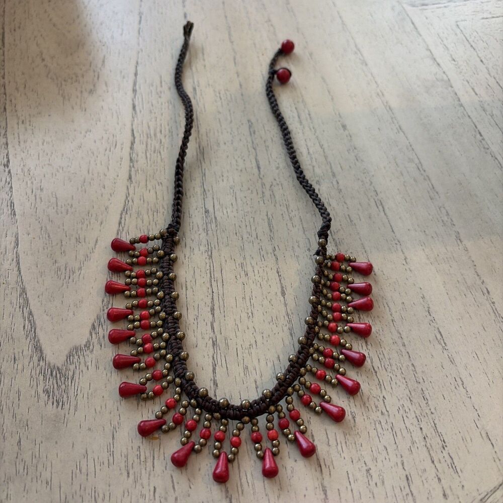 Statement Necklace Women Multicolor Beaded Boho Bib Fringe